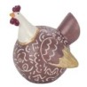 ORIGEN Home Decor Figura Gallina Animales | Figura de Gallina Marrón - 11x9x8cm