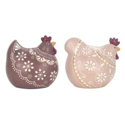 ORIGEN Home Decor Figura Gallina 2 U Animales | Figura de Gallina Multicolor - 14x15x11cm