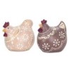 ORIGEN Home Decor Figura Gallina 2 U Animales | Figura de Gallina Multicolor - 10x10x7cm