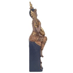 ORIGEN Home Decor Figura Buda Músico Budas | Figura de Buda Dorado - 35x12x9cm