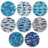 ORIGEN Home Decor - Posavasos peces expositor Pack 72 Unidades Cocina | Posavasos Multicolor - 0x11x11 cm