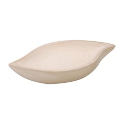 ORIGEN Home Decor Cuenco forma de hoja Bandejas | Cuenco Bol Beige - 7x36x18cm