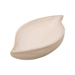 ORIGEN Home Decor Cuenco forma de hoja Bandejas | Cuenco Bol Beige - 7x36x18cm