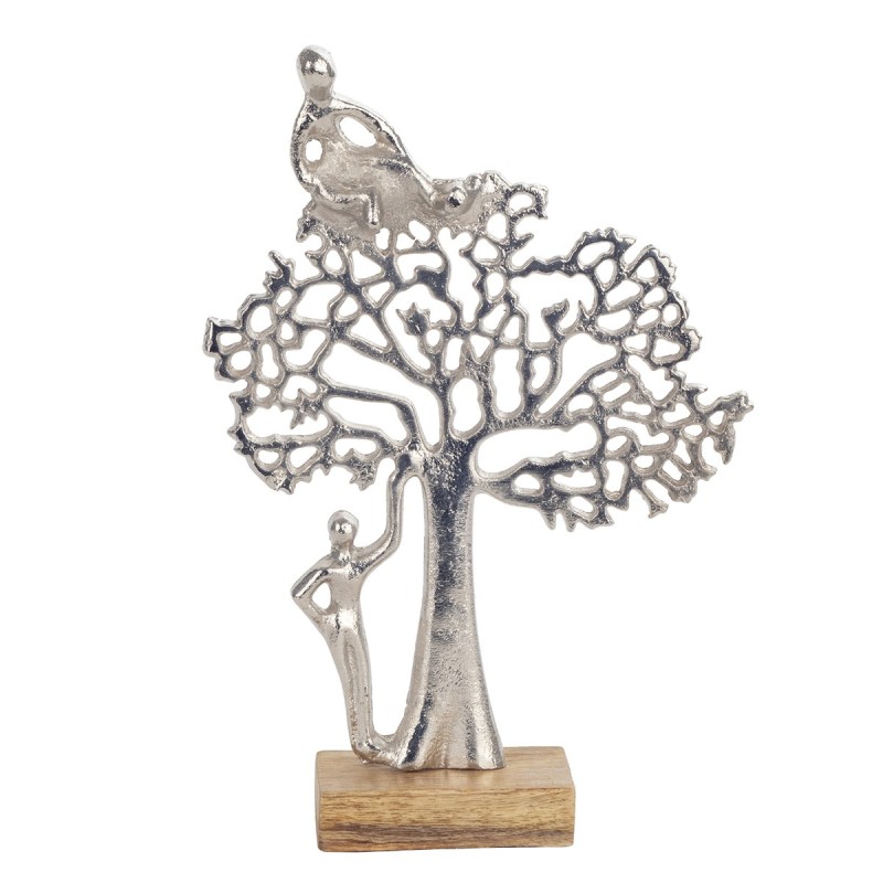 ORIGEN Home Decor - Adorno Sobremesa Árbol  Figuras | Varios Plateado - 32x6x21 cm