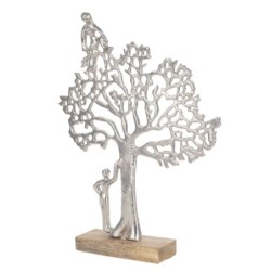 ORIGEN Home Decor - Adorno Sobremesa Árbol  Figuras | Varios Plateado - 38x6x29 cm