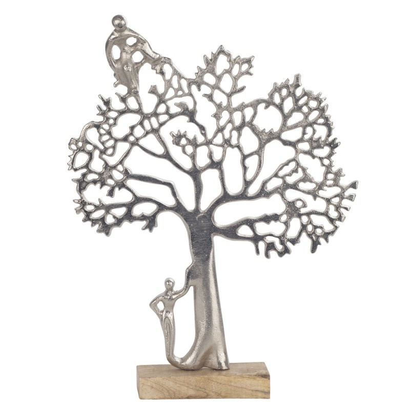 ORIGEN Home Decor - Adorno Sobremesa Árbol  Figuras | Varios Plateado - 44x6x33 cm