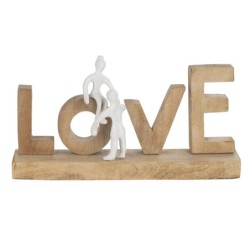 ORIGEN Home Decor - Adorno Sobremesa Love  Figuras | Varios Marrón - 14x6x30 cm