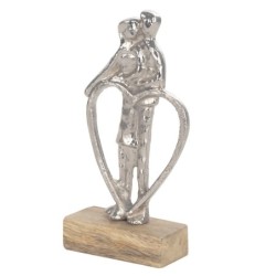 ORIGEN Home Decor - Figura pareja corazon  Figuras | Varios Plateado - 22x5x10 cm