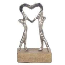 ORIGEN Home Decor - Figura pareja corazon  Figuras | Varios Plateado - 17x6x10 cm