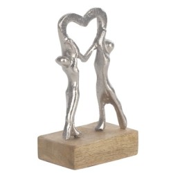 ORIGEN Home Decor - Figura pareja corazon  Figuras | Varios Plateado - 17x6x10 cm