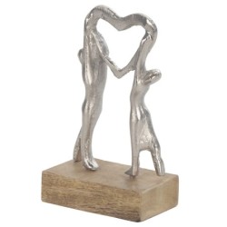 ORIGEN Home Decor - Figura pareja corazon  Figuras | Varios Plateado - 17x6x10 cm