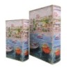 ORIGEN Home Decor - Cajas Libro Isla Pack 2 Unidades Decoracion | Cajas Libro Azul - 27x7x18 cm