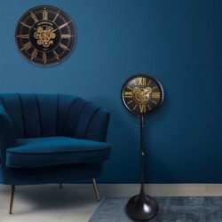 ORIGEN Home Decor - Reloj decorativo  Adorno Pared | Relojes Negro - 139x35x35 cm