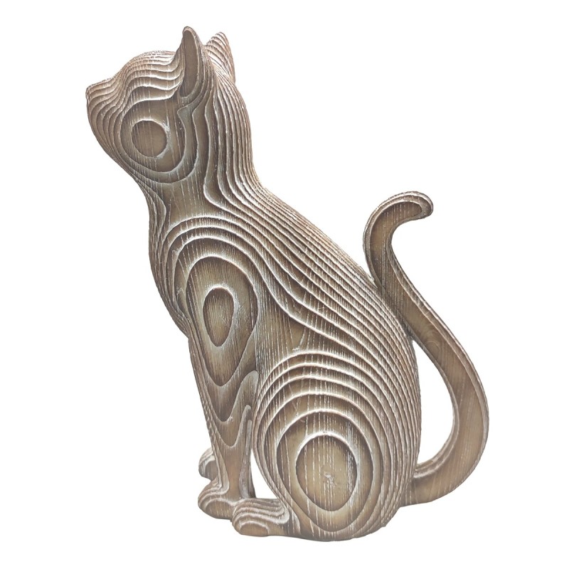 ORIGEN Home Decor - Figura Gato  Figuras | Animales Marrón - 27x9x18 cm