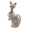 ORIGEN Home Decor - Figura Gato  Figuras | Animales Gris - 28x6x12 cm