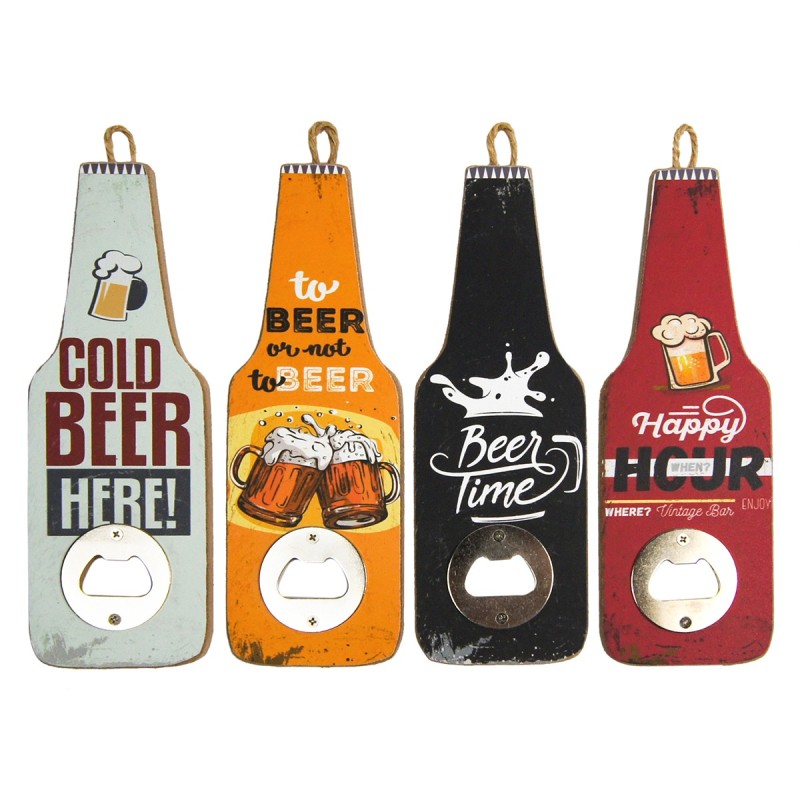 ORIGEN Home Decor - Destapador botellas beer Pack 4 Unidades Cocina | Abrebotellas Multicolor - 0x7x20 cm