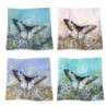 ORIGEN Home Decor - Plato Mariposa Cuadrado Pack 4 Unidades Decoracion | Bandejas Multicolor - 4x25x25 cm