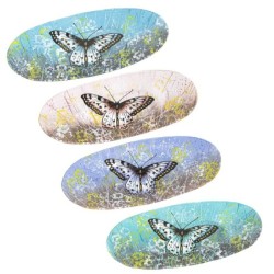 ORIGEN Home Decor - Plato Mariposa Oval Pack 4 Unidades Decoracion | Bandejas Multicolor - 3x18x43 cm