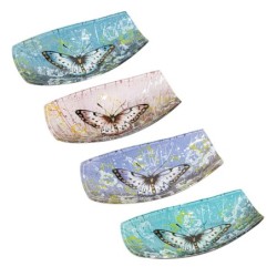 ORIGEN Home Decor - Plato Mariposa Pack 4 Unidades Decoracion | Bandejas Multicolor - 4x11x20 cm