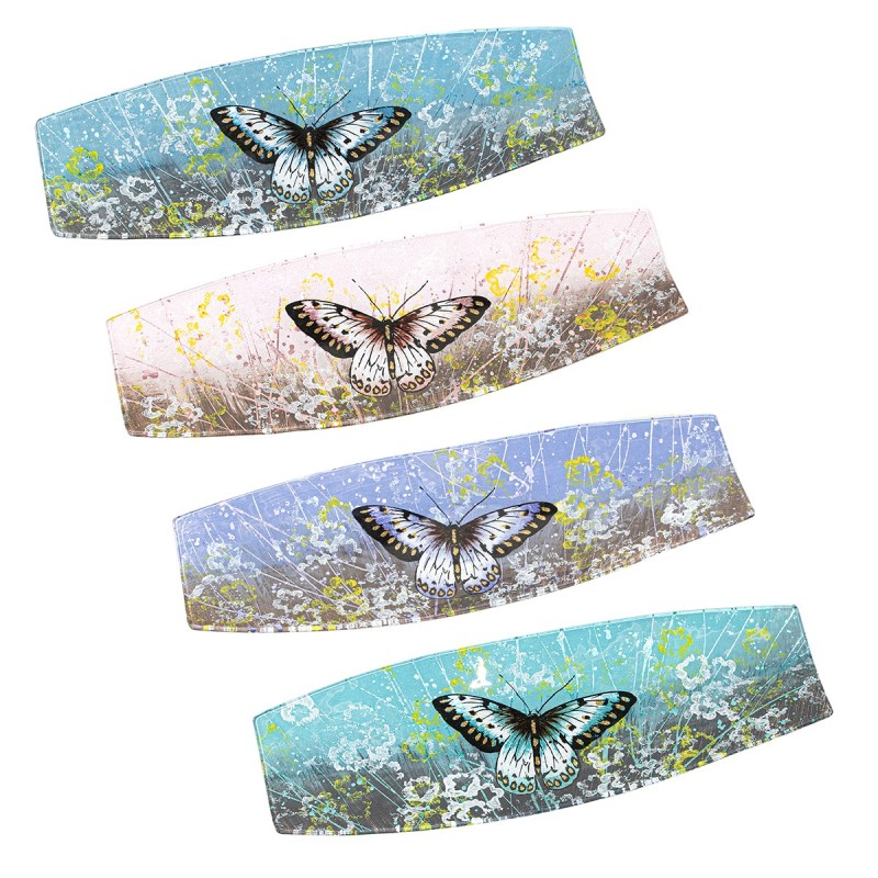 ORIGEN Home Decor - Plato mariposa Pack 4 Unidades Decoracion | Bandejas Multicolor - 4x15x44 cm