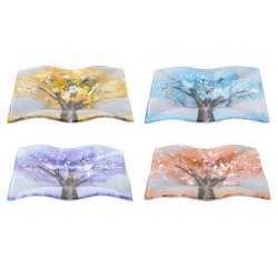 ORIGEN Home Decor - Plato árbol abstracto Pack 4 Unidades Decoracion | Bandejas Multicolor - 2x15x15 cm