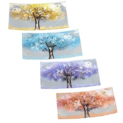 ORIGEN Home Decor - Plato árbol abstracto Pack 4 Unidades Decoracion | Bandejas Multicolor - 4x17x31 cm