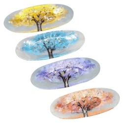 ORIGEN Home Decor - Plato árbol abstracto Pack 4 Unidades Decoracion | Bandejas Multicolor - 3x18x43 cm