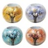 ORIGEN Home Decor - Portavelas Árbol Pack 4 Unidades Decoracion | Bandejas Multicolor - 7x9x9 cm