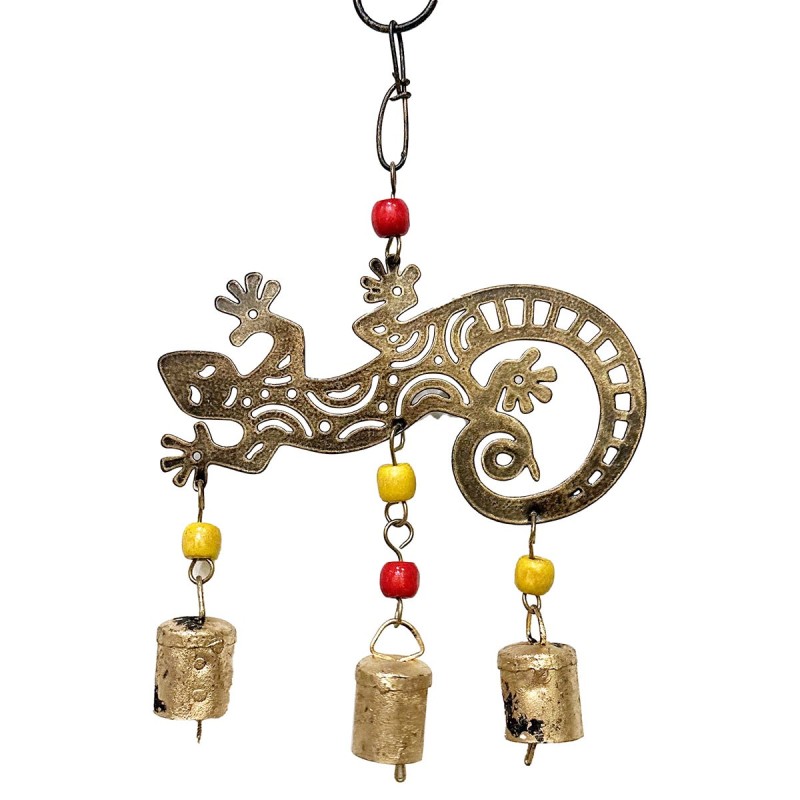 ORIGEN Home Decor - Colgante Lagarto  Decoracion | Colgantes Metal Dorado - 25x2x15 cm