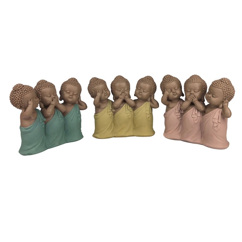 Signes Grimalt By Sigris - Figuras Decorativas | Budas Decorativos - Figuras de Budas, Pack de 3 - 13x5x13 cm