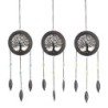 ORIGEN Home Decor - Colgante Árbol vida Pack 3 Unidades Decoracion | Colgantes Metal Negro - 80x2x18 cm