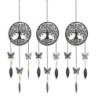 ORIGEN Home Decor - Colgante Árbol vida Pack 3 Unidades Decoracion | Colgantes Metal Negro - 85x2x18 cm