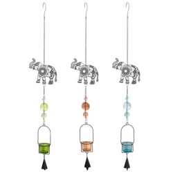 ORIGEN Home Decor - Colgante elefante Pack 3 Unidades Decoracion | Colgantes Metal Negro - 85x6x14 cm