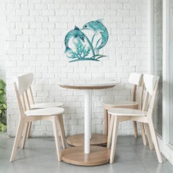 ORIGEN Home Decor - Adorno pared delfines  Adorno Pared | Jardin Azul - 48x2x47 cm