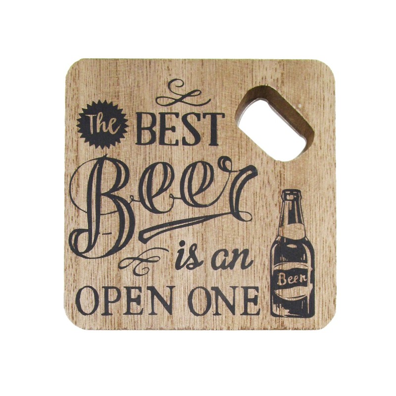 ORIGEN Home Decor - Abridor botellas beer  Cocina | Abrebotellas Marrón - 1x10x10 cm