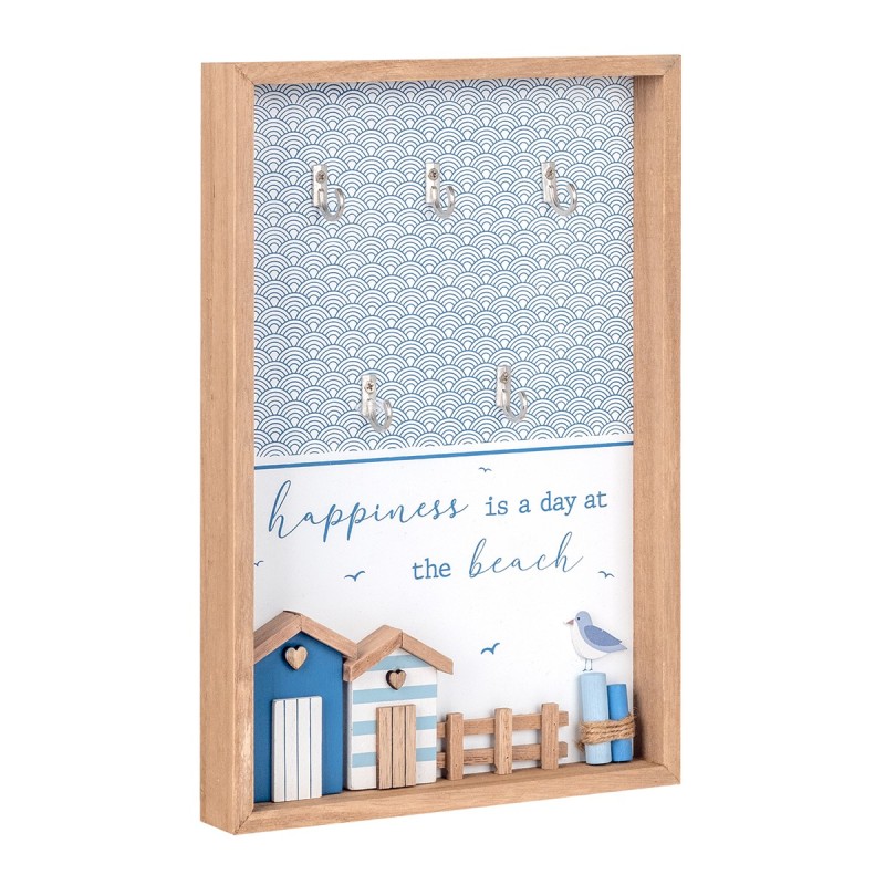 ORIGEN Home Decor - Llavero beach  Adorno Pared | Cuelgallaves Marrón - 30x3x20 cm