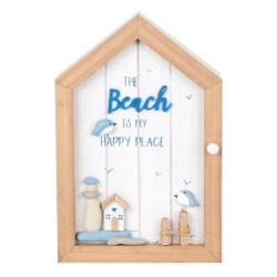 ORIGEN Home Decor - Llavero beach  Adorno Pared | Cuelgallaves Marrón - 28x7x19 cm