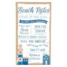 ORIGEN Home Decor - Adorno pared beach rules  Adorno Pared | Placas De Madera Azul - 48x3x27 cm