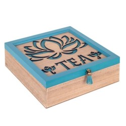 ORIGEN Home Decor - Organizador Té Tea  Cocina | Te Azul - 8x24x24 cm