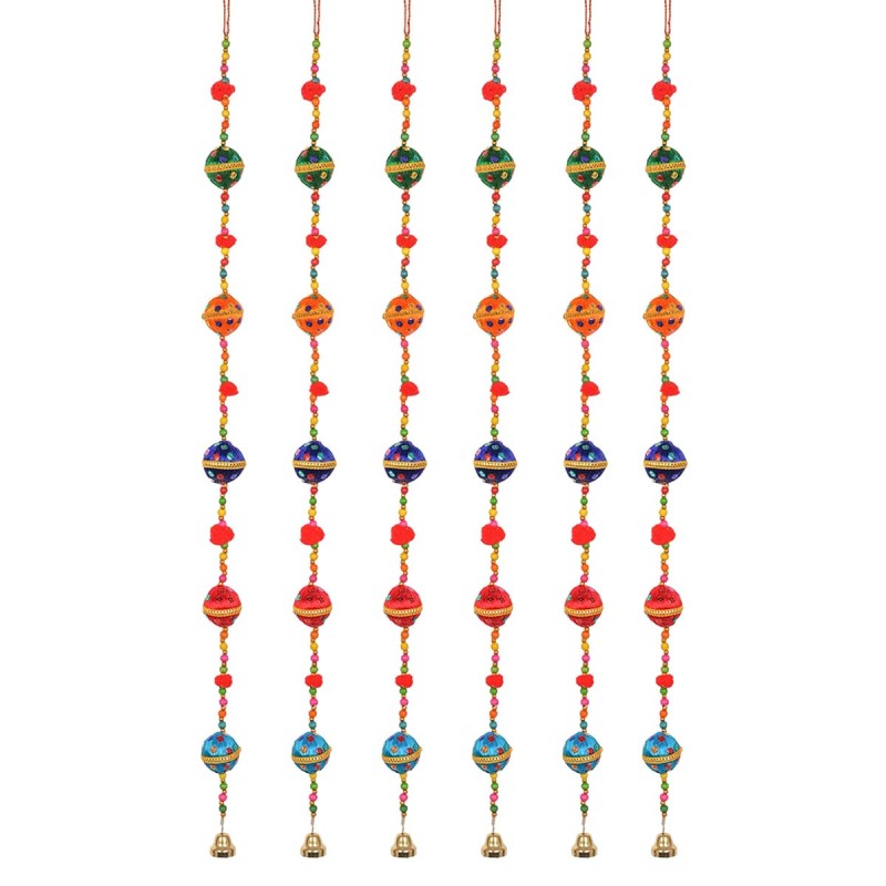 ORIGEN Home Decor - Colgante bolas Pack 6 Unidades Decoracion | Colgantes Multicolor - 90x4x4 cm