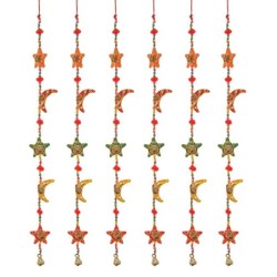 ORIGEN Home Decor - Colgante Estrella-Luna Pack 6 Unidades Decoracion | Colgantes Multicolor - 90x6x3 cm