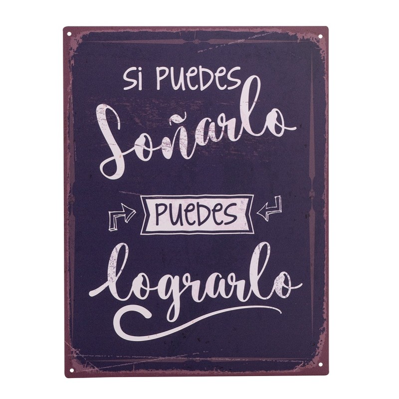 ORIGEN Home Decor - Adorno Pared Frases Vida  Adorno Pared | Placas Metal Negro - 33x0x25 cm