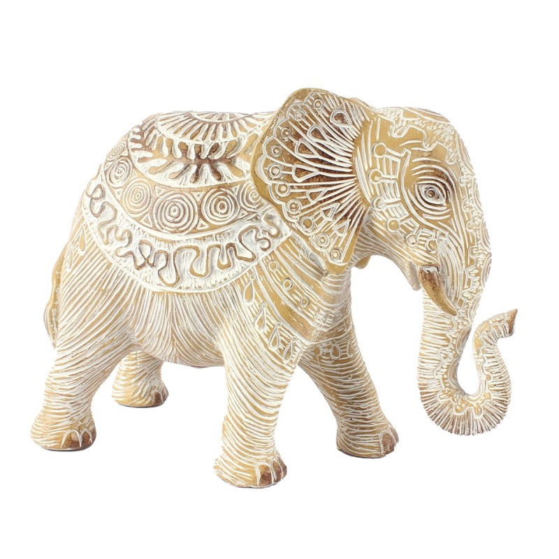 ORIGEN Home Decor - Figura Elefante  Figuras | Africanas Y Elefantes Blanco - 18x11x24 cm