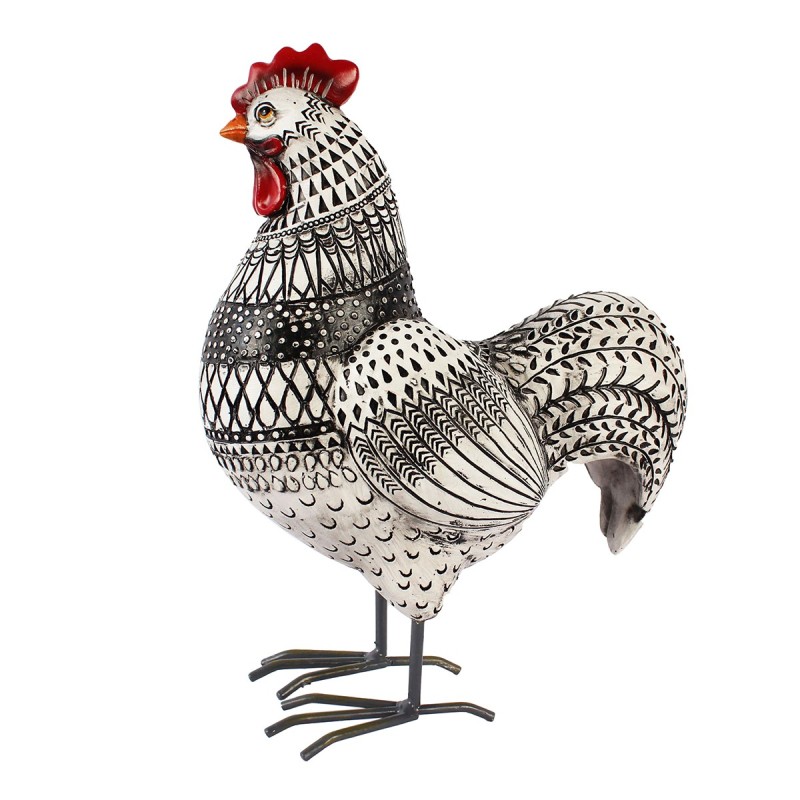 ORIGEN Home Decor - Figura Gallina  Figuras | Animales Gris - 25x11x20 cm