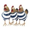 ORIGEN Home Decor - Figura Gallina Pack 3 Unidades Figuras | Animales Azul - 23x16x33 cm