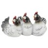 ORIGEN Home Decor - Figura Gallina Pack 3 Unidades Figuras | Animales Blanco - 16x16x33 cm