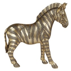 ORIGEN Home Decor - Figura Cebra  Figuras | Animales Dorado - 30x7x33 cm