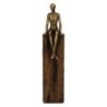 ORIGEN Home Decor - Figura Persona Pedestal  Figuras | Bronce Dorado - 32x7x10 cm