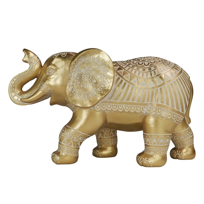 ORIGEN Home Decor - Figura Elefante  Figuras | Africanas Y Elefantes Dorado - 17x12x28 cm