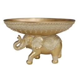 ORIGEN Home Decor - Figura Elefante  Figuras | Africanas Y Elefantes Dorado - 18x18x29 cm